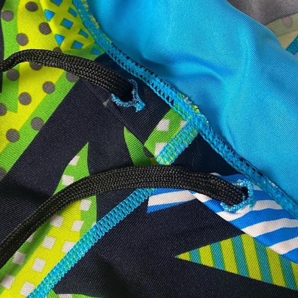 Vintage 90s Sporti Abstract Geometric Printed Jammer Swimsuit or Bike Shorts - Picture 6 of 11